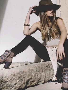 Freebird by Steven Brown Suede Strappy Heeled Boots